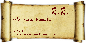 Rákosy Romola névjegykártya